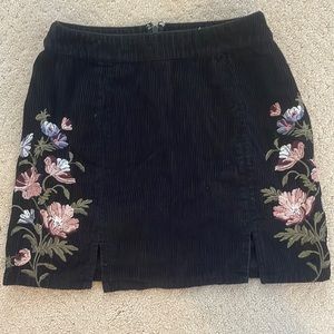 Velvet Floral Skirt